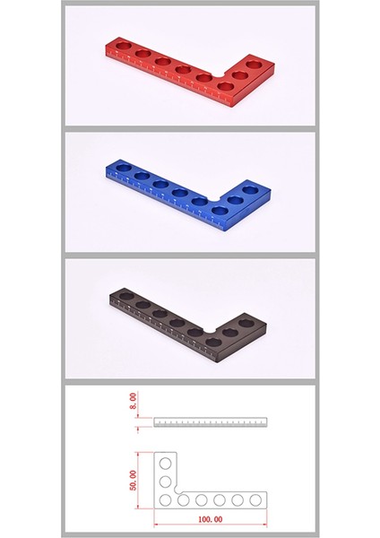 Alüminyum Alaşım Yüksekliği Cetvel 90 Derece Sağ Açılı Cetvel Ölçüm Aracı Işaretleme Cetvel Açısı Cetvel Ağaç Işleme Araçları Kırmızı (Yurt Dışından) modelleri