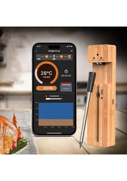 Doğrudan Isı Izgarası Akıllı Et Termometresi Uzun Bluetooth Aralığı Hassas Yemek Barbekü/ızgara/mutfak Için (Yurt Dışından) modelleri