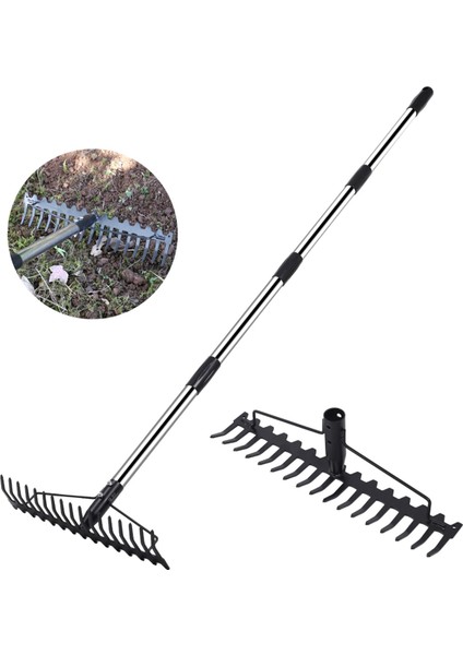 17 Çelik Diş Metal Kafa Tırmık Toprak Scarriator Paslanmaz Çelik Saplı Yaprakları Toplamak ve Çimlerinizi Tesviye Etmek Için (Yurt Dışından) modelleri