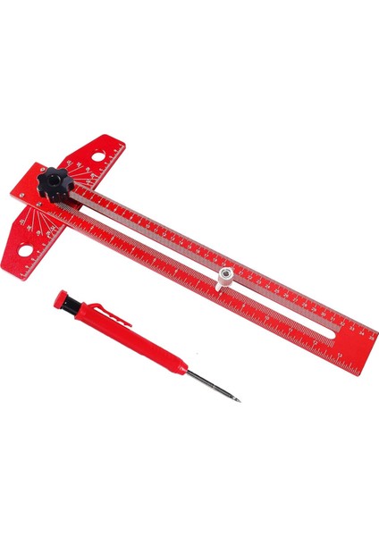 Ayarlanabilir Ahşap Işleme Scriber Işaretleme Hattı Cetveli, Alüminyum Alaşım Kayan T-Kare Cetveli, Hassas Çizgi Çizim Yardım Cetveli (Yurt Dışından)