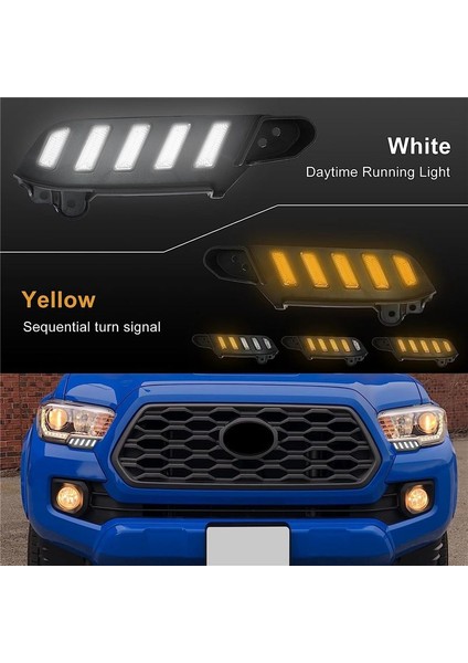 Toyota Tacoma 2016-2023 Için LED Gündüz Koşu Işıkları Amber Sıralı Flash Turn Sinyal Drl Ön Taraf Far (Yurt Dışından) modelleri