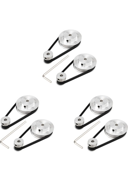 6 Kit Gt2 Senkron Tekerlek 20 ve 60 Diş 5mm Delik, 6 Adet Uzunluğa Sahip Alüminyum Zamanlama Kasnağı 200MM Genişlik 6mm Kayış (Delik 5mm) (Yurt Dışından)