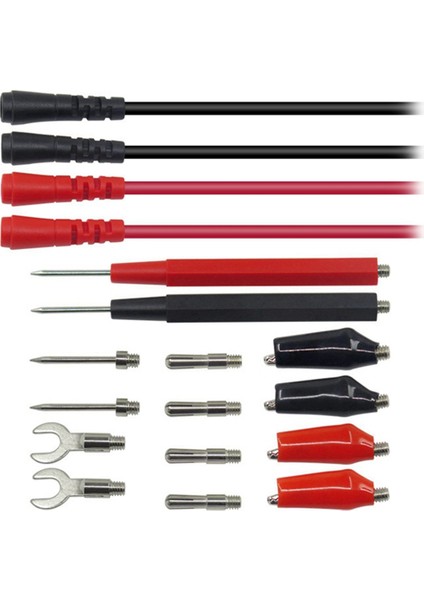 Multimetre Testi Kurşunları Kit Değiştirme Test Teli Set Timsah Klipsleri Muz Tapaları Test Probları Multimetre Için Banana Tapaları (Yurt Dışından)