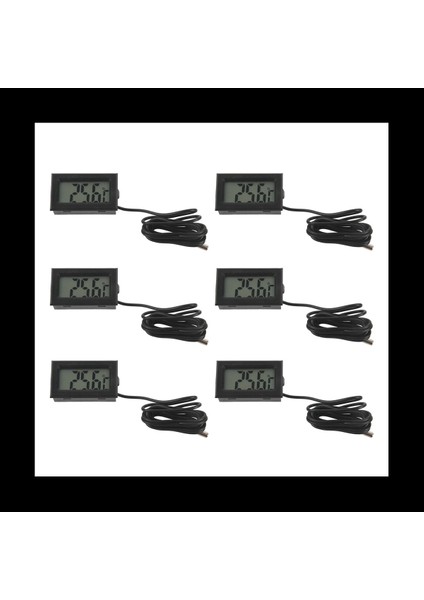 6x Yeni Dijital LCD Termometre Sıcaklık Gösterge Prob Sensörü -50 ° C Ila +110 ° C Aralık (Yurt Dışından)