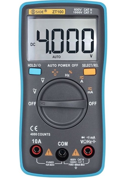 Bıde ZT100 Dijital Multimetre 4000 Sayım Dc/ac Voltaj Akım Kapasitans Hz Diyot Ohm Test Cihazı Ampermetre Voltmetre (Yurt Dışından) modelleri