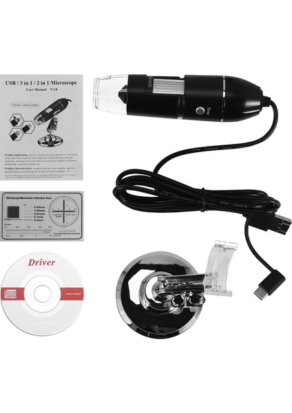3 Arada 1 USB Dijital Mikroskop, Endoskopik Kamera, Pc Braketi ile Ayarlanabilir Büyütme, 1600X (Yurt Dışından) fiyatları