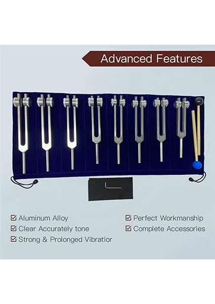 Çakra Tuning Çatal Şifa Seti, 8 Adet Gümüş Çakra Ayarlama Çatal Meditasyon Için (Yurt Dışından) fiyatları