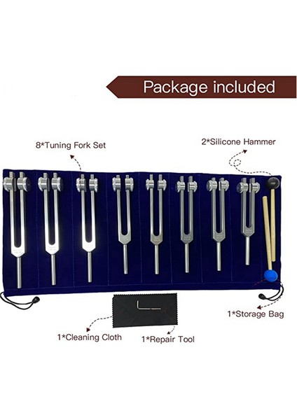 Çakra Tuning Çatal Şifa Seti, 8 Adet Gümüş Çakra Ayarlama Çatal Meditasyon Için (Yurt Dışından) indirimleri