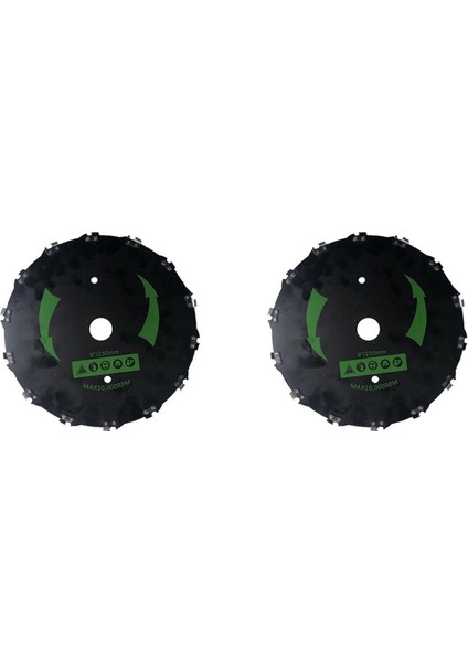 2pcs 9 Inç Zincir Testere Diş Biçme Bıçağı 14 Diş Testere Fırça Kesici Çimen Ağır Hizmet (A) (Yurt Dışından)