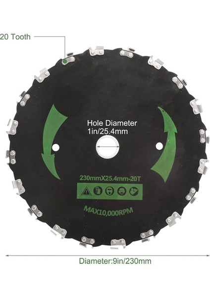 2pcs 9 Inç Zincir Testere Diş Biçme Bıçağı 14 Diş Testere Fırça Kesici Çimen Ağır Hizmet (A) (Yurt Dışından) indirimleri