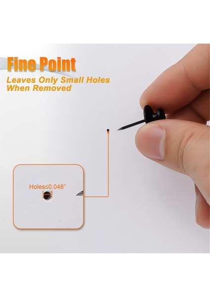 60PCS Asmak Için Çift Başlı Çivi, Çivi Olmayan Duvar Askıları Duvar Için Başparmak Yapışmaları, Siyah (Yurt Dışından) modelleri