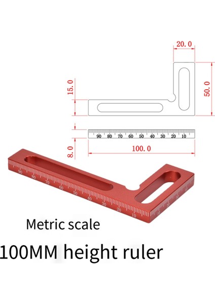 Alüminyum Alaşım Kare Cetvel Yükseklik Cetvel 90 Derece Kare Cetvel Ahşap Işleme Ölçüm Araçları Cetvel B. (Yurt Dışından) indirimleri