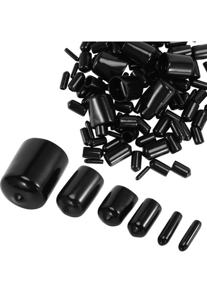 156 Parça Vinil Elastik Uç Kapak Cıvataları Vidalar Kauçuk Diş Koruma Güvenlik Kapakları 9 Boyutlar 2/25 Ila 4/5 Inç (Siyah) (Yurt Dışından)