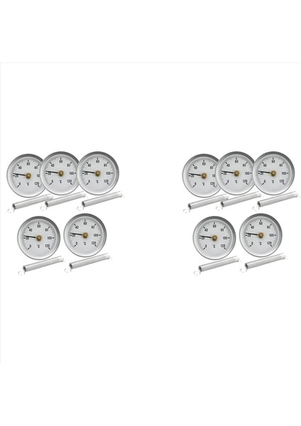 63MM Boru Klipsli Termometre Sıcaklık Yuvarlak Plaka Göstergesi Yaylı Aralık 0-120 ℃ Alüminyum Kılıf 10 Pcs Set (Yurt Dışından)