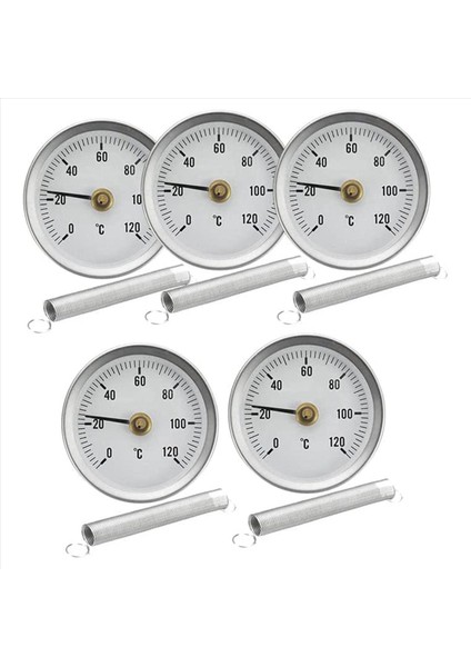 63MM Boru Klipsli Termometre Sıcaklık Yuvarlak Plaka Göstergesi Yaylı Aralık 0-120 ℃ Alüminyum Kılıf 10 Pcs Set (Yurt Dışından) fiyatları