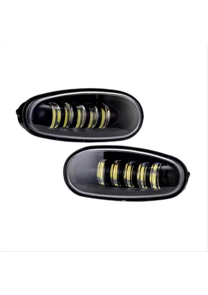 2pcs Araba LED Drl Sis Far Montajı LED 5 Lens Sis Daewoo Chevrolet Lanos Sens Beyaz Işık (Yurt Dışından)