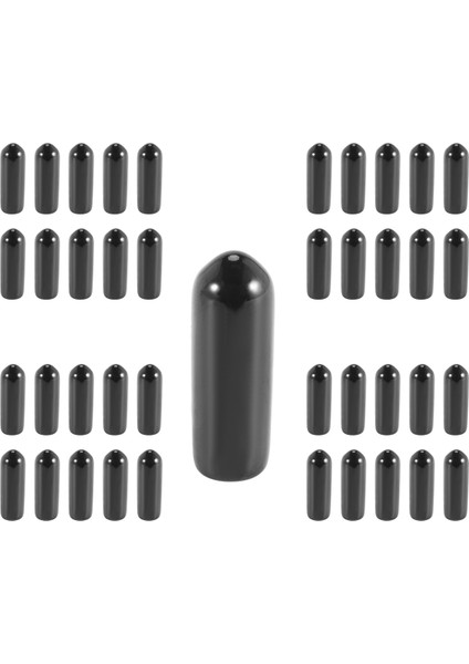 300PCS Kauçuk Uç Kapakları 4mm Kimlik Pvc Yuvarlak Tüp Cıvatası Kapağı Kapak Vidalı Iplik Koruyucular Siyah (Yurt Dışından)