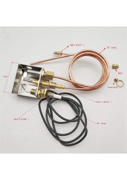 2x Sağlık Dişli Gaz Termokupl, M8 Iplik Isıtma Gaz Burner Termokupl Probu Gaz Isıtıcı, Brazier, Fırın, Barbekü (Yurt Dışından) fiyatları