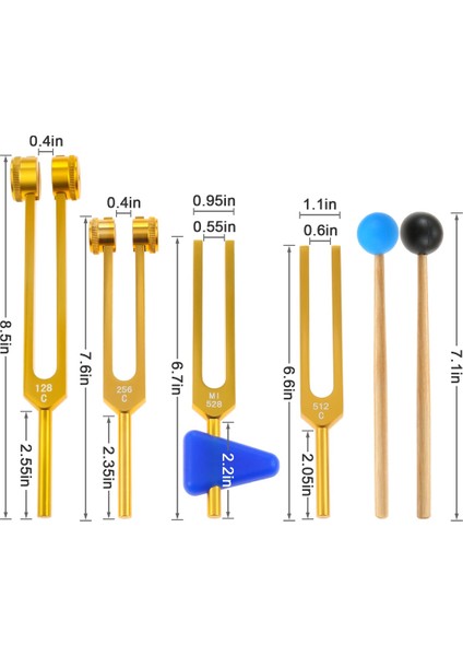 Tuning Fork 128Hz 256Hz 512Hz 528Hz Ses Iyileştirme, Müzik Aleti, Terapi, Ses Titreşim Araçları Için Set (Yurt Dışından) fırsatları