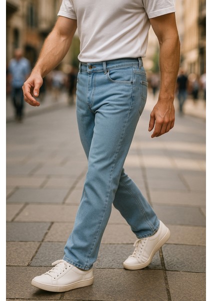 Cedy Denım Erkek Yüksel Bel Bol Kesim Boru Paça Kot Pantolon Reguler Fit Jean C336