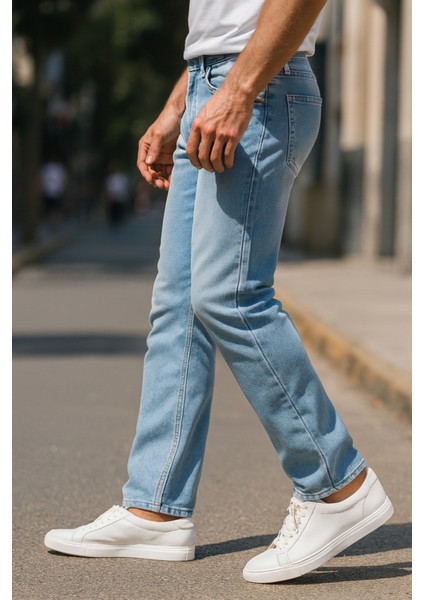 Cedy Denım Erkek Yüksel Bel Bol Kesim Boru Paça Kot Pantolon Reguler Fit Jean C336 fırsatları