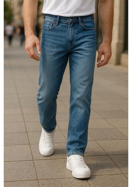 Cedy Denım Erkek Yüksel Bel Bol Kesim Boru Paça Kot Pantolon Reguler Fit Jean C336