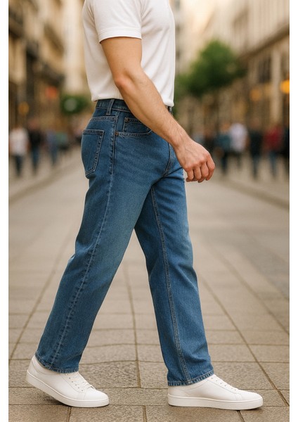 Cedy Denım Erkek Yüksel Bel Bol Kesim Boru Paça Kot Pantolon Reguler Fit Jean C336