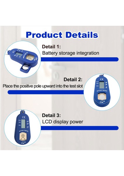 Kalan Pil Gücünü Kontrol Etmek Için Düğme Pil Test Cihazı Anahtarlık Cep Taşınabilir ve Hafif Pil Test Cihazı (Yurt Dışından) indirimleri