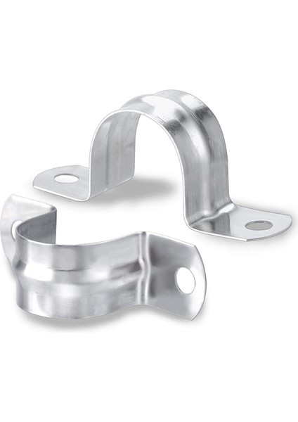60 Paket M25 (1 Inç) Paslanmaz Çelik Sert Boru Kayışı 2 Delikli Kablo U Braket Kelepçe Askısı (Yurt Dışından)