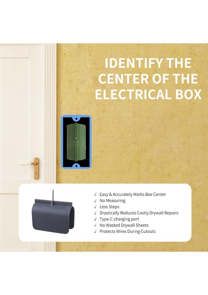 Alçıpan Çıkış Işaretleyici, Elektrik Prizleri Için Alçıpan Işaretleme Aracı, Tel Koruma Alçıpan Elektrik Kutusu Bulucu Siyah (Yurt Dışından) indirimleri