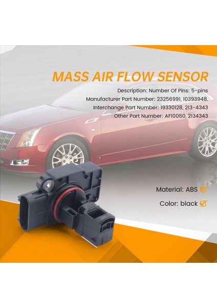 Chevy Avalanche Cadillac Cts Için Kütle Hava Akış Sensörü Metre Maf Sensörü Escalade 2009-2012 23256991 10393948 (Yurt Dışından) fırsatları