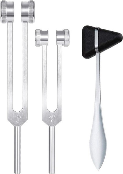 Nörolojik Ayar Çatalı, 128Hz+256Hz Gümüş, Alüminyum Alaşım Vücut Ağırlıklı Çakra Setini Iyileştirmek Için Çatallar (Yurt Dışından)