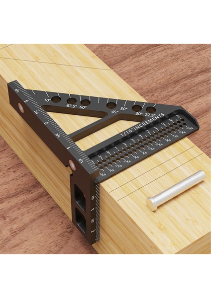 3&#39;ü 1 Arada Üçgen Hole Cetvel Yüksek Hassasiyetli Ahşap Açısı Cetveli Guage Marangozluğu El Alet-Metrik Ölçüm ve Işaretleme (Yurt Dışından) fiyatları