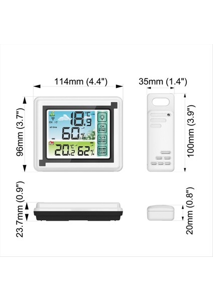 Kablosuz Sensör Çalar Saat Termometre Higometre Güneş Doğumu ve Gün Batımı Süreleri ile Dokunmatik Ekran Hava Istasyonu (Yurt Dışından) fiyatları
