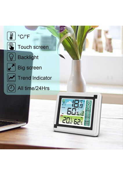 Kablosuz Sensör Çalar Saat Termometre Higometre Güneş Doğumu ve Gün Batımı Süreleri ile Dokunmatik Ekran Hava Istasyonu (Yurt Dışından) indirimleri