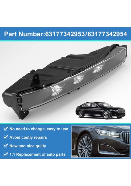 Bmw 7G11 740I Için 750I 2016-2019 Gündüz Koşu Işıkları Ön Tampon Işıkları Gündüz Koşu Işıkları 63177342954 Sağ (Yurt Dışından) fırsatları
