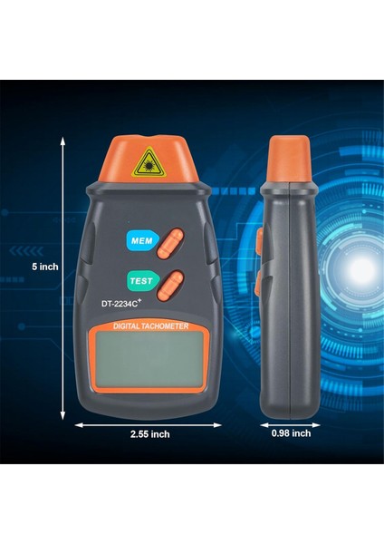 Dijital Lazer-Foto Taşometre Kontakt Olmayan Rpm Tach 2 5rpm Ila 99999 Rpm ile Temassız Lazer-Foto Sensörü (Yurt Dışından) indirimleri