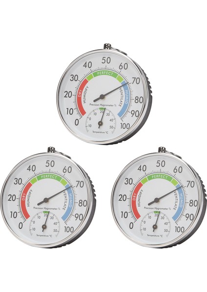3x Sıcaklık ve Nem Analog Göstergesi Kapalı Dış Mekan Termometresi Higrometre L15 (Yurt Dışından)