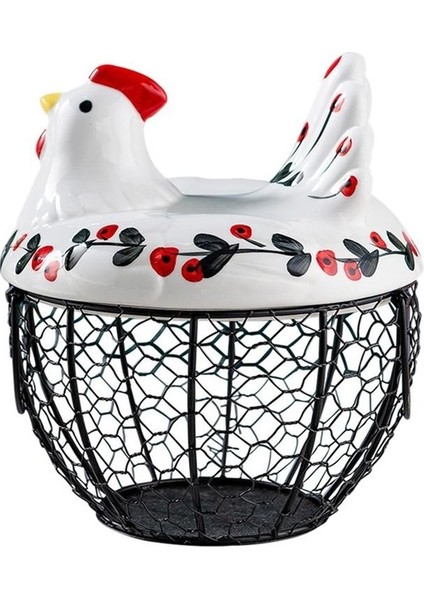 Tavuk Şeklinde Demir Yumurta Sepeti (Yurt Dışından)