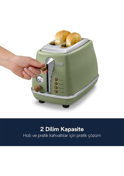 Icona Vintage İki Dilim Ekmek Kızartma Makinesi CTOV 2103.GR fiyatları