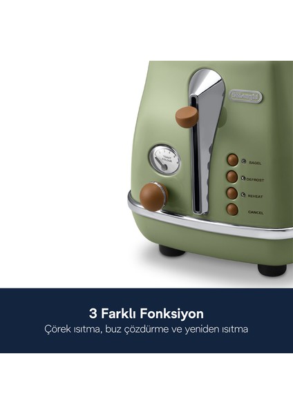 Icona Vintage İki Dilim Ekmek Kızartma Makinesi CTOV 2103.GR indirimleri