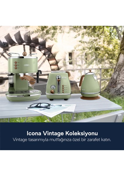 Icona Vintage İki Dilim Ekmek Kızartma Makinesi CTOV 2103.GR