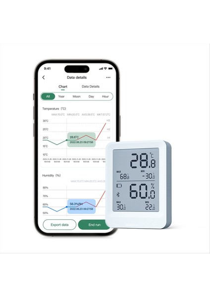 Sıcaklık ve Nem Kaydedici Bluetooth Sıcaklık Nem Monitör Desteği Kuluçka Kutusu Için Otomatik Veri Raporları (Yurt Dışından) fiyatları
