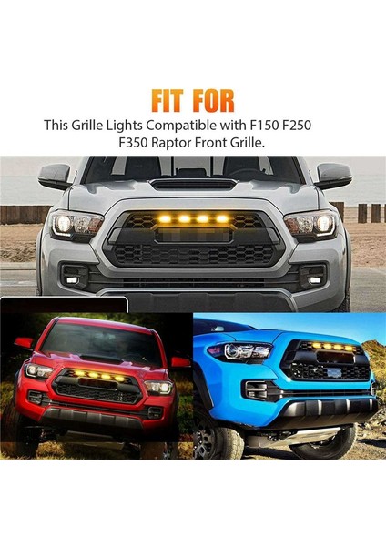 8x Raptor Tarzı Füme Lens Amber LED Ön Izgara Ford F-150 F150 2009-2018 (Yurt Dışından)