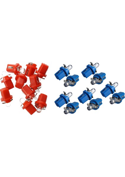 20 Adet LED Sayaç Pano B8 Ampul - 5 D T5 Destek Ayarlama Otomatik Araba Işığı Kırmızı ve Mavi (Yurt Dışından)