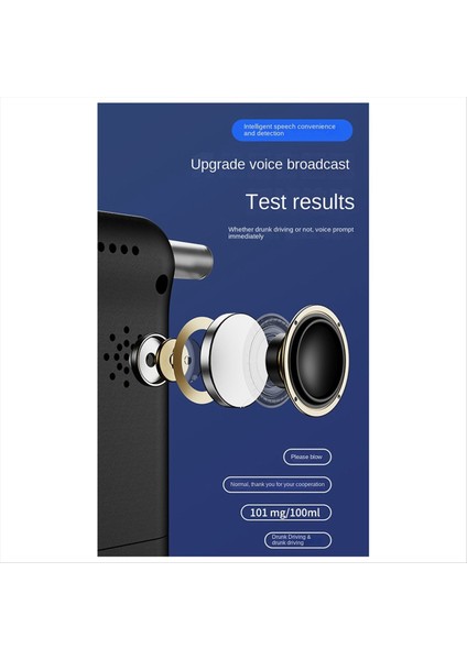 Dijital Alkol Test Cihazı Profesyonel Alkol Dedektörü Breathalyzer Polis Alcotester LCD Ekran Sarhoş Sürüş Testi (Yurt Dışından)