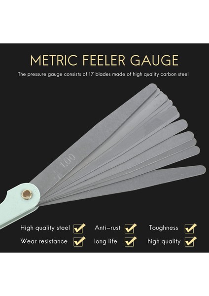 Yeni 0.02 Ila 1mm 17 Bıçak Kalınlığı Boşluğu Metrik Dolgu Feeler Ölçer Ölçü Aracı (Yurt Dışından) fırsatları