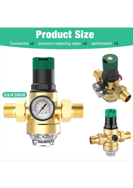 Basınç Regülatör Su 3/4 Inç Su Basıncı Göstergesi ve Örgü Filtreli Su Basıncı Regülatörü (Yurt Dışından) fiyatları