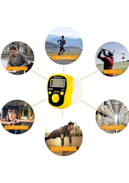 24PACK Dijital Taksitli Parmak Tezgahı LED Renkli 5 Basamaklı Elle Tutulan Sayaç LED Işığı Taşıma Yüzüğü (Yurt Dışından) fiyatları