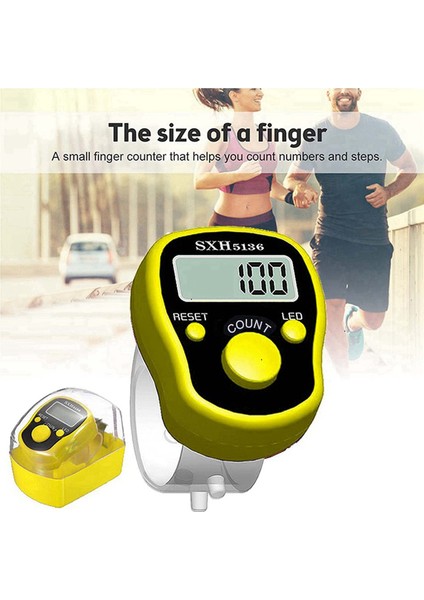 24PACK Dijital Taksitli Parmak Tezgahı LED Renkli 5 Basamaklı Elle Tutulan Sayaç LED Işığı Taşıma Yüzüğü (Yurt Dışından) indirimleri